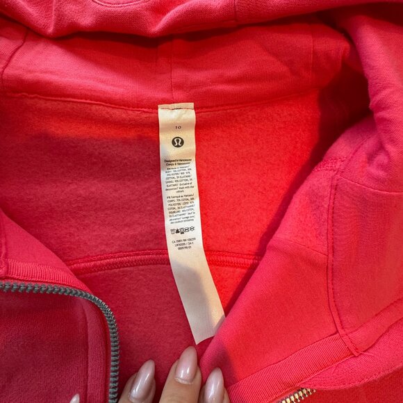 lululemon Scuba Full-Zip Cropped Hoodie Glaze Pink Sz 10 - Picture 4 of 5